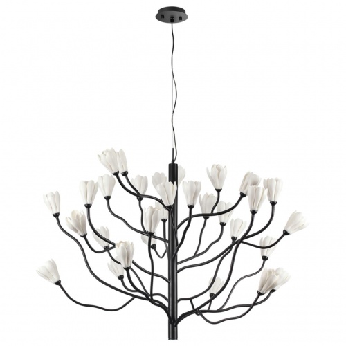 ODEON LIGHT 5090/30 MODERN ODL25 553 черный матовый/белый/фарфор Люстра G4 LED 30*5W GARDI