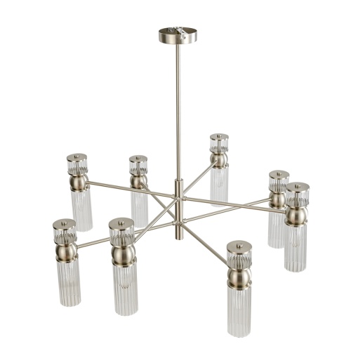 LUMION 8277/8 MODERNI LN26 164 сатин никель/прозрачный, металл/стекло Люстра Е14 8*40W 220V DENVER фото 6