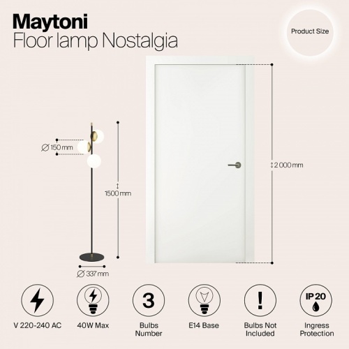 Торшер Maytoni Nostalgia MOD048FL-03G фото 3