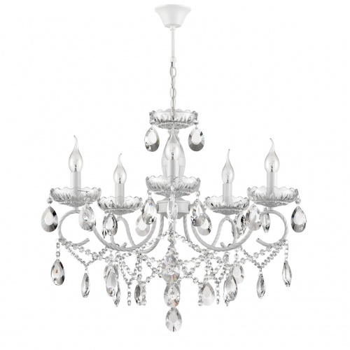 LUMION 8189/5 CLASSI LN26 092 белый,  металл/хрусталь Люстра E14 5*40W 220V SNOW