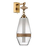 ODEON LIGHT EXCLUSIVE 5441/1W PENDANT ODL_EX26 035 сатинированн.латунь/прозрачн./металл/стекло/травертин/веревка Настенный светильник G9 LED 6W KREMA