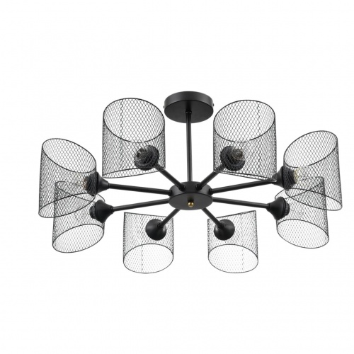 LUMION 8238/8C COUNTY LN26 310 черный металл Люстра потолочная Е27 8*60W 220V TIDINA