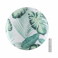 SONEX 7748/EL PALE SN 125 Светильник светодиодный потолочный пластик/белый/зеленый LED 70Вт 3000-6000К D480 IP43 пульт ДУ FLORI