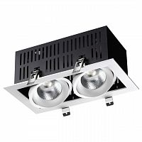 358441 SPOT NT20 545 бел/черн Встраиваемый карданный светильник IP20 LED 4000К 2*24W 100-265V GESSO