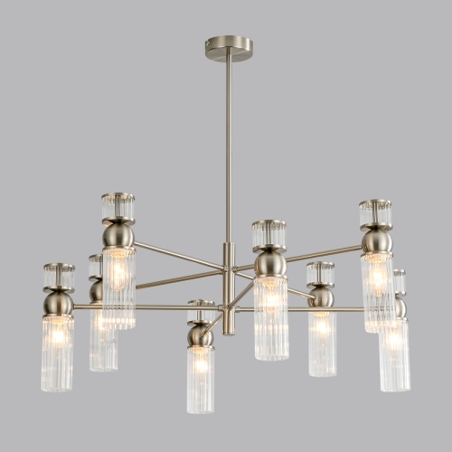 LUMION 8277/8 MODERNI LN26 164 сатин никель/прозрачный, металл/стекло Люстра Е14 8*40W 220V DENVER фото 7