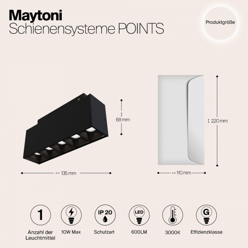 Накладной светильник Maytoni Technical Points TR014-2-10W3K-B фото 4 Накладной светильник Maytoni Technical Points TR014-2-10W3K-B фото 4