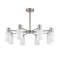LUMION 8099/8C COMFI LN26 105 никель/белый металл/стекло Люстра потолочная Е14 8*40W 220V MAVE