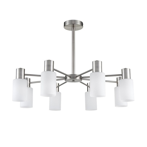 LUMION 8099/8C COMFI LN26 105 никель/белый металл/стекло Люстра потолочная Е14 8*40W 220V MAVE