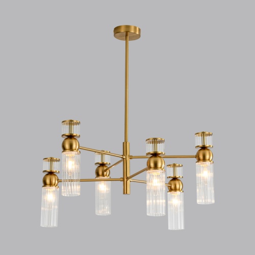 LUMION 8276/6 MODERNI LN26 162 латунь/прозрачный, металл/стекло Люстра Е14 6*40W 220V DENVER фото 6