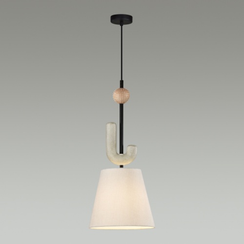 ODEON LIGHT EXCLUSIVE 5410/1 MODERN ODL_EX24 113 черный матов./бежевый/металл/полирезин/ткань Подвес E14 1*40W BAGEL фото 3