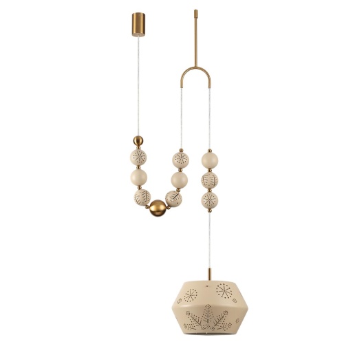 ODEON LIGHT EXCLUSIVE 5444/1C PENDANT ODL_EX26 031 бежевый/античная бронза/металл/керамика Подвес с держателем E27 1*40W KARELIA