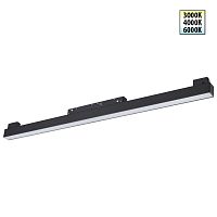 NOVOTECH 359619 SHINO NT25 158 черный Трековый светильник для низков. шинопровода с переключ. цв. темпер. IP20 LED 3000К\4000К\6000К 20W 48V FLUM