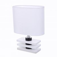 LUMION 8206/1T COUNTY LN26 512 белый, дерево/текстиль Настольная лампа E27 1*60W 220V MADERANA