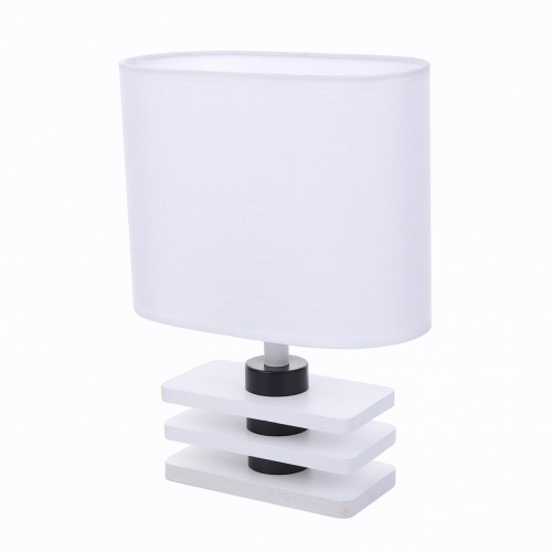 LUMION 8206/1T COUNTY LN26 512 белый, дерево/текстиль Настольная лампа E27 1*60W 220V MADERANA