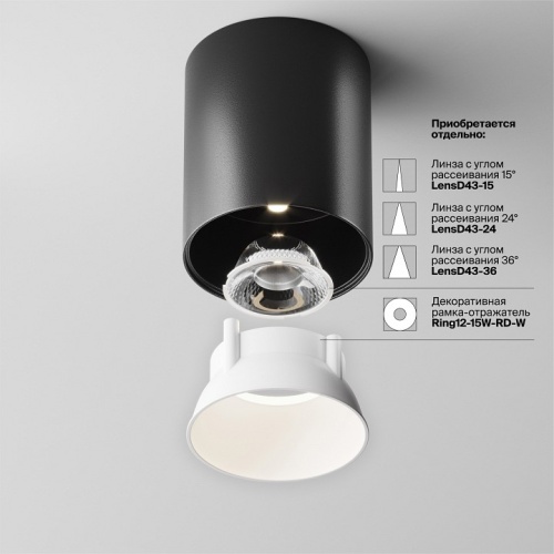 Накладной светильник Maytoni Technical Alfa LED C064CL-12W4K-RD-B фото 4