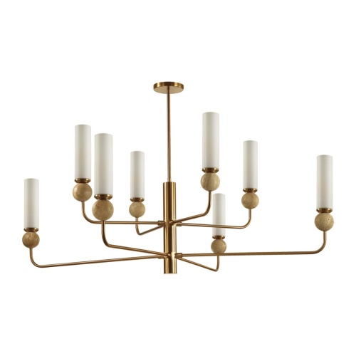 ODEON LIGHT 6625/8 MIDCENT ODL25 173 Люстра под латунь/металл/стекло/камень (травертин) IP20 8*E14 40W 220V LOLLA