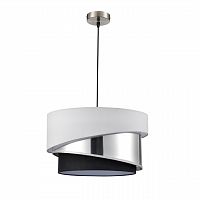 LUMION 8040/3 MODERNI LN26 190 никель/белый/серебро/черный, металл/текстиль Подвесной светильник Е27 3*60W 220V INDIRA