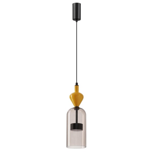 ODEON LIGHT 5046/12LB L-VISION ODL24 369 черный/светл.коричневый/металл/стекло/керамика Подвес LED 12W 4000К 1400Лм PALLETA