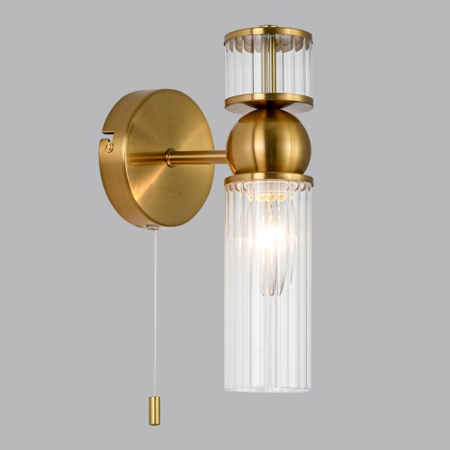 LUMION 8276/1W MODERNI LN26 161 латунь/прозрачный, металл/стекло Бра Е14 1*40W 220V DENVER фото 5