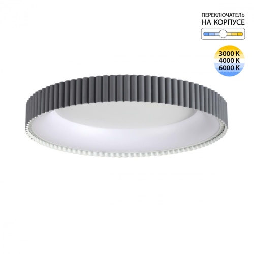 SONEX 7765/56L AVRA LED SN 576 Светильник металл/белый/серый LED 56Вт 3000/4000/6000K D500 IP43 ССТ SHARMEL