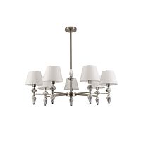 LUMION 8274/7 CLASSI LN26 045 никель/белый/серый, металл/керамика/ткань Люстра Е14 7*40W 220V VERMONT