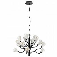 ODEON LIGHT 5090/15 MODERN ODL25 553 черный матовый/белый/фарфор Люстра G4 LED 15*5W GARDI