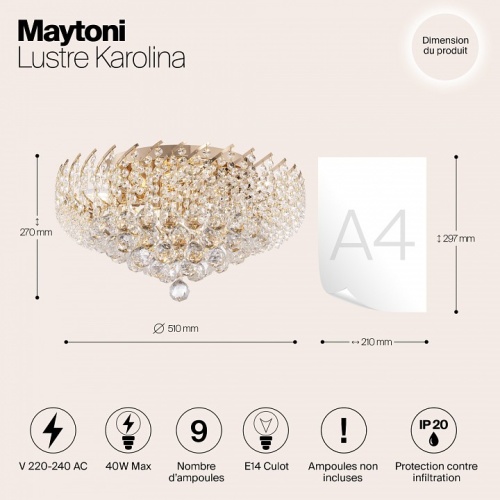 Потолочная люстра Maytoni Karolina DIA120-09-G фото 3