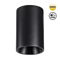 NOVOTECH 359418 OVER NT24 430 черный Светильник накладной влагозащищённый IP54 LED 10W 170-265V 3000К 830Лм RECTE