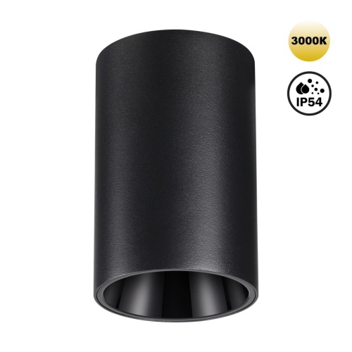 NOVOTECH 359418 OVER NT24 430 черный Светильник накладной влагозащищённый IP54 LED 10W 170-265V 3000К 830Лм RECTE