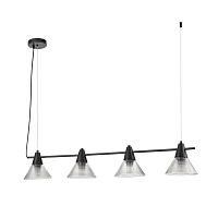 LUMION 6595/4A MODERNI LN26 217 черный/прозрачный, металл/стекло Подвес E27 4*60W 220V CORNE