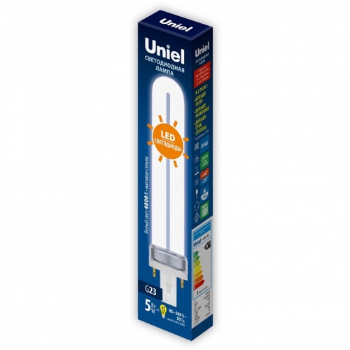 Лампа светодиодная Uniel LED-PL G23 5Вт 4000K UL-00005661 фото 2