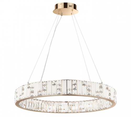 ODEON LIGHT 5072/100L HALL ODL24 597 золото/прозрачный/белый/металл/хрусталь/алебастр Люстра LED 80W 3700K CROSSA