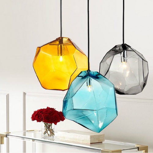 Подвесной светильник Color Ice Cube Pendant JEVIO 1 Янтарный фото 4