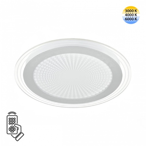 SONEX 7739/80L MITRA LED SN 603 Светильник металл/акрил/белый/серебряный/прозрачный LED 80Вт 3000-6500К D480 IP20 пульт ДУ PROMISE