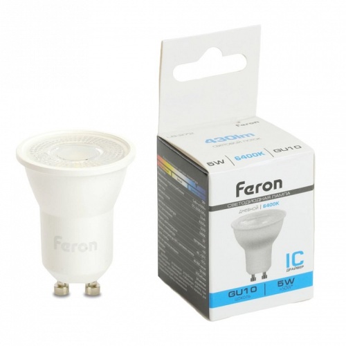 Лампа светодиодная Feron LB-272 GU10 5Вт 6400K 51220 фото 5 Лампа светодиодная Feron LB-272 GU10 5Вт 6400K 51220 фото 5