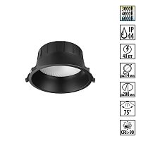 NOVOTECH 359558 WIR NT25 500 черный Светильник встраиваемый с переключателем цв. температуры IP44 LED 40W 220-240V 3000К\4000К\6000К CLARA