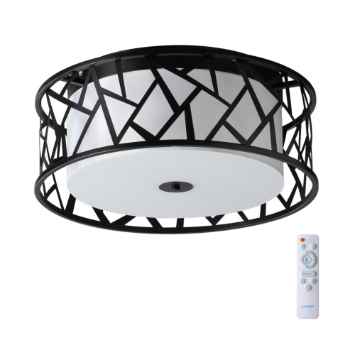 SONEX 7700/40L AVRA LED SN 596 Светильник металл/ткань/стекло/белый/черный LED 40Вт 3000-6000K D500 IP20 пульт ДУ FABIANA