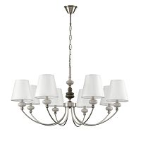 LUMION 8283/8 CLASSI LN26 052 никель/белый, металл/керамика/текстиль Люстра Е14 8*40W 220V KENTUKI