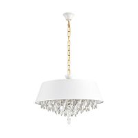 LUMION 8374/6 CLASSI LN26 118 латунь/белый/прозрачный, металл/текстиль/хрусталь Люстра подвесная E27 6*60W 220V MITRIM