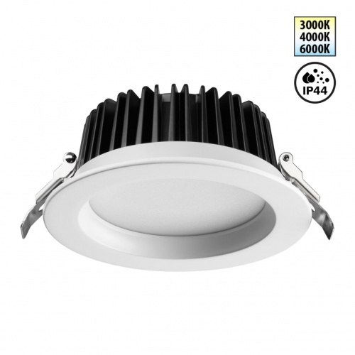 NOVOTECH 359414 SPOT NT24 514 белый Светильник встраиваемый с переключателем цв. температуры IP44 LED 15W 170-265V 3000К\4000К\6000К DRUM