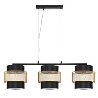 LUMION 8003/3A MODERNI LN26 312 черный/черный, золотой металл/металл, текстиль Подвес Е27 3*60W 220V ANIMAISA