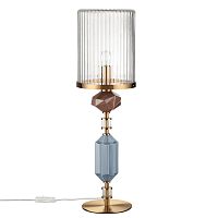 ODEON LIGHT EXCLUSIVE 5414/1T MODERN ODL_EX26 023 античная бронза/коричневый/синий/металл/керамика Настольная лампа E14 1*40W TERRA