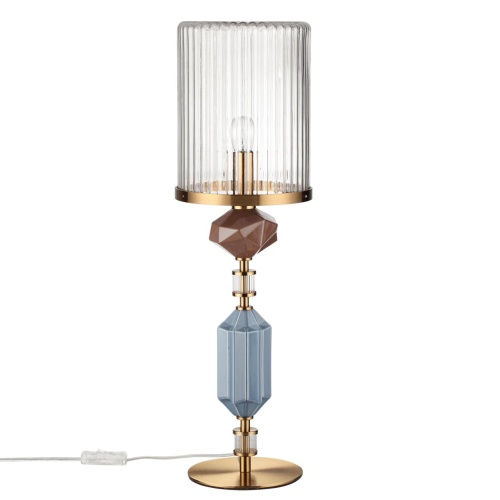 ODEON LIGHT EXCLUSIVE 5414/1T MODERN ODL_EX26 023 античная бронза/коричневый/синий/металл/керамика Настольная лампа E14 1*40W TERRA