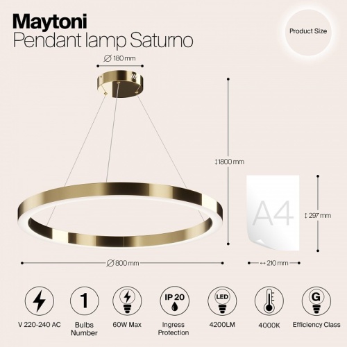 Подвесной светильник Maytoni Saturno MOD415PL-L60BS4K фото 4