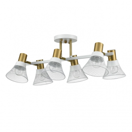 LUMION 8045/6C MODERNI LN26 220 белый, латунь/белый металл/металл Люстра потолочная Е14 6*40W 220V ANRIYA