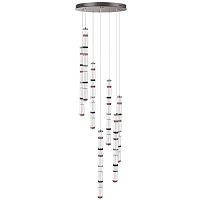 ODEON LIGHT EXCLUSIVE 5456/210L L-VISION ODL_EX26 045 темный сатин.никель/терракот/черный Люстра каскадная LED 210W (30W*7) 4000K COLLIER