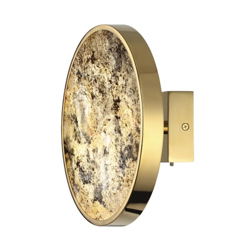 ODEON LIGHT 5079/15WL L-VISION ODL24 209 зол./серо-бежевый/металл/натур.камень/акрил Настенн.светильн. с переключ.цветов.темпер. LED 15W 3000К/4000K/6000K BERGI