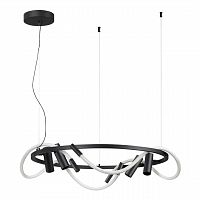 ODEON LIGHT 4391/55L HIGHTECH ODL24 299 черный/металл/канат Подвесной св-к с раздельн. вкл IP20 LED 50W 2020Лм 4000K CORDA