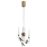 ODEON LIGHT EXCLUSIVE 5431/6L L-VISION ODL_EX25 095 золотой(под латунь)/белый градиент/беж./зеленый/ металл/стекло/керамика Подвес LED 6W 4000K LARK