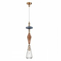 ODEON LIGHT EXCLUSIVE 5414/1B MODERN ODL_EX25 025 античная бронза/терракот/синий/стекло/керамика Подвес E14 1*40W TERRA